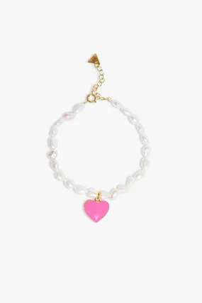 Heart And Pearl Dating Bracelet