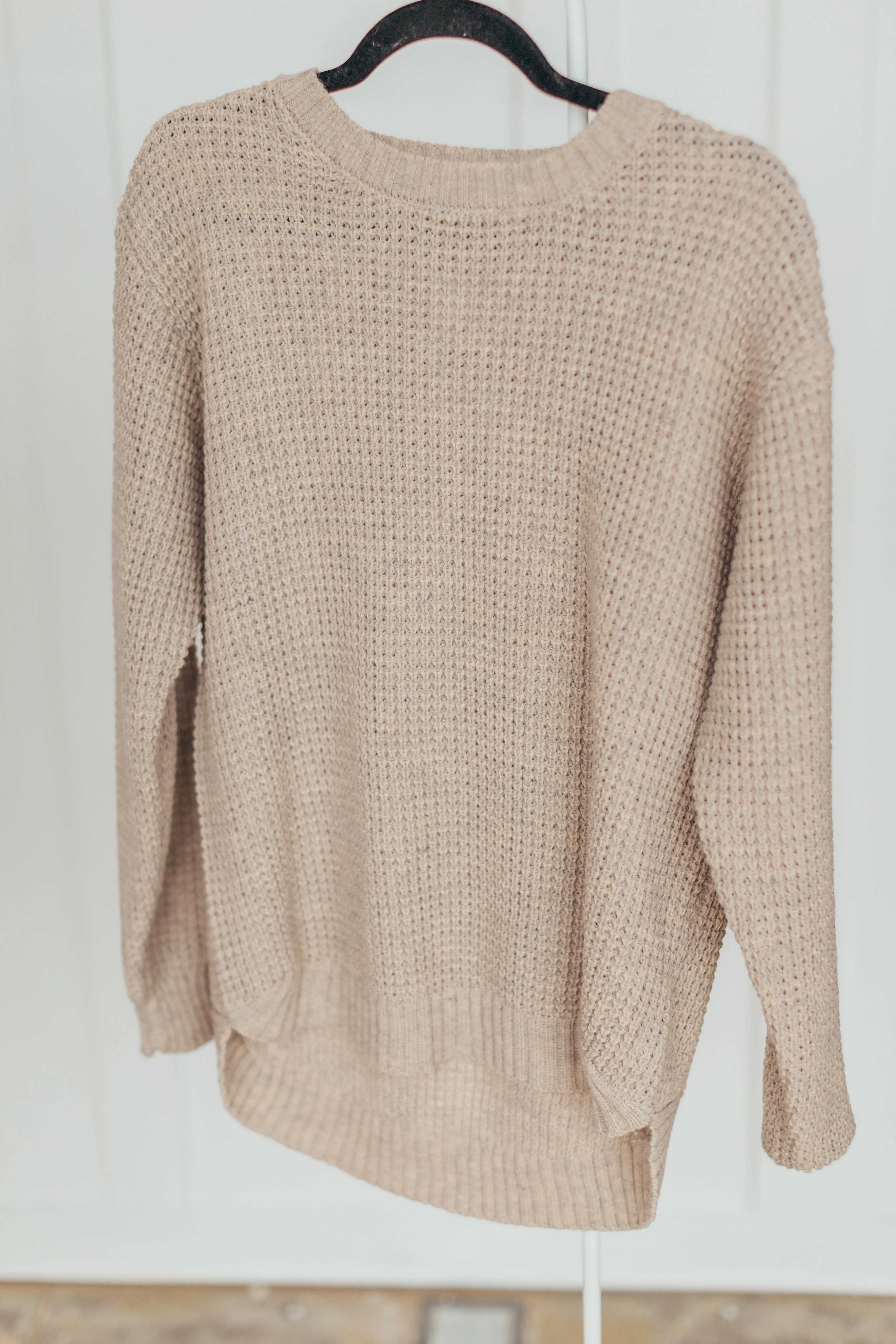 Hi-Low Waffle Knit Sweater - 4 Colors