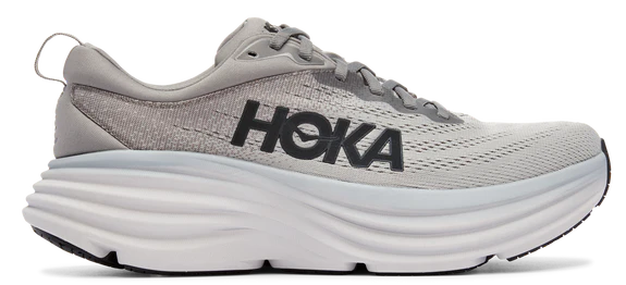 Hoka Mens Bondi 8 Athletic Shoes- Sharkskin/ Harbor Mist