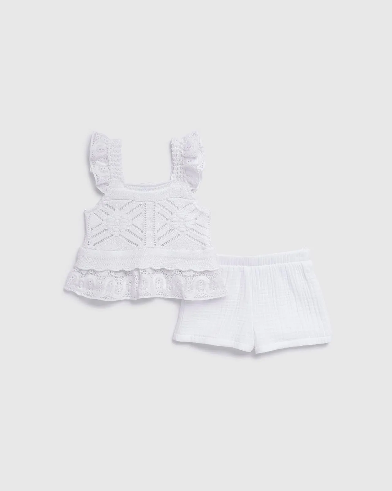 Infant Girls Crochet Sweater Tank Set