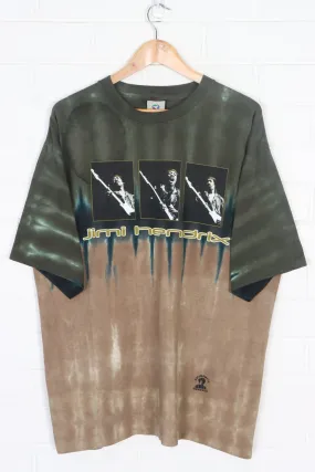 Jimi Hendrix Green Brown Tie Dye LIQUID BLUE Single Stitch T-Shirt USA Made (XL)