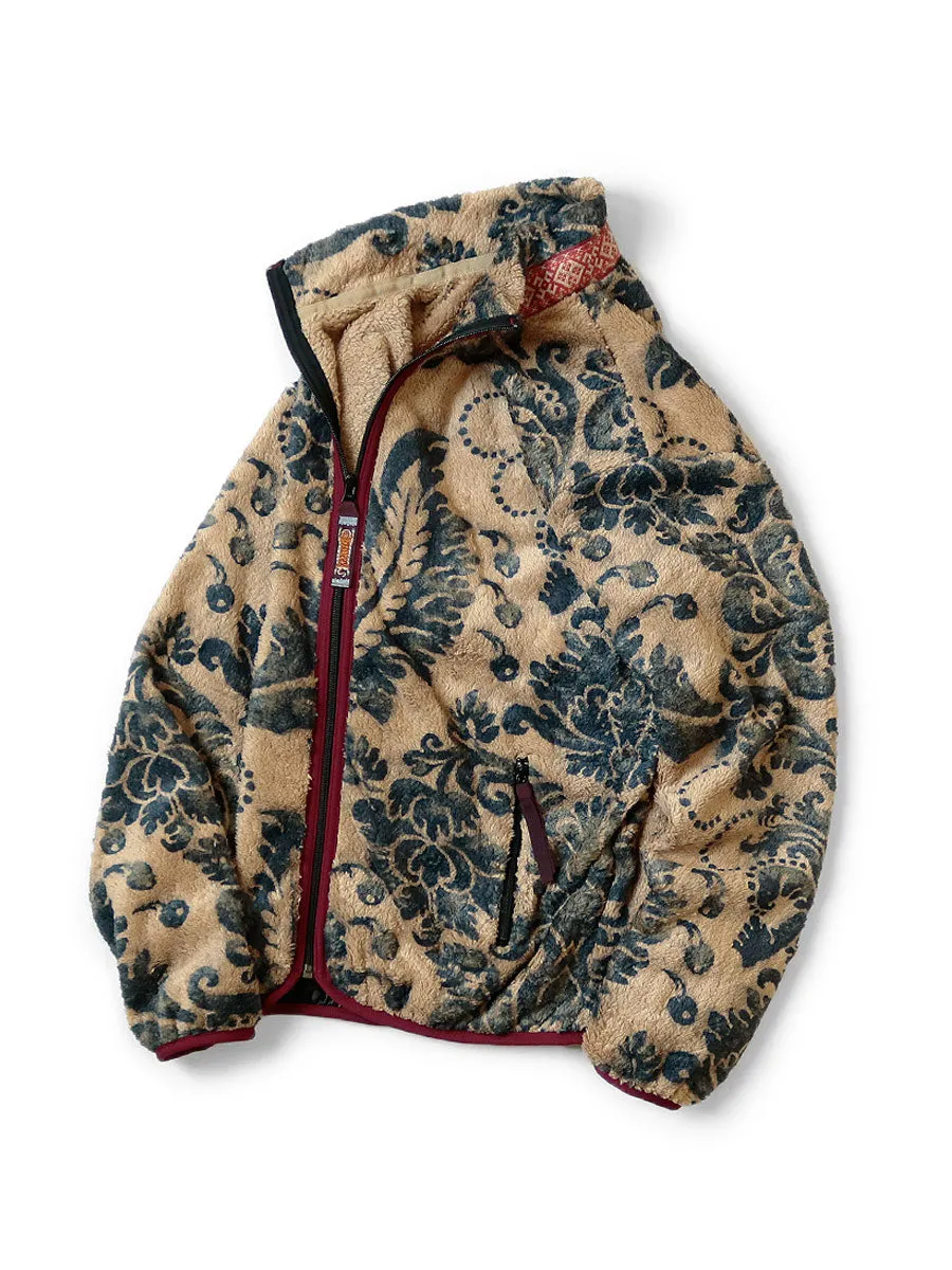 Kapital Damask pattern fleece ZIP blouson sweater