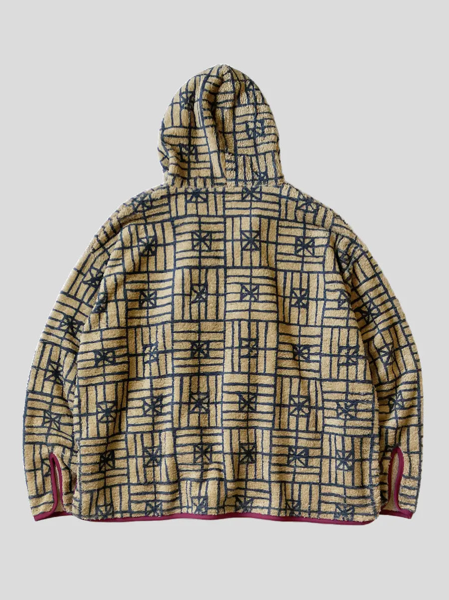 Kapital Forked Domino Fleece Baja Hoodie Sweater