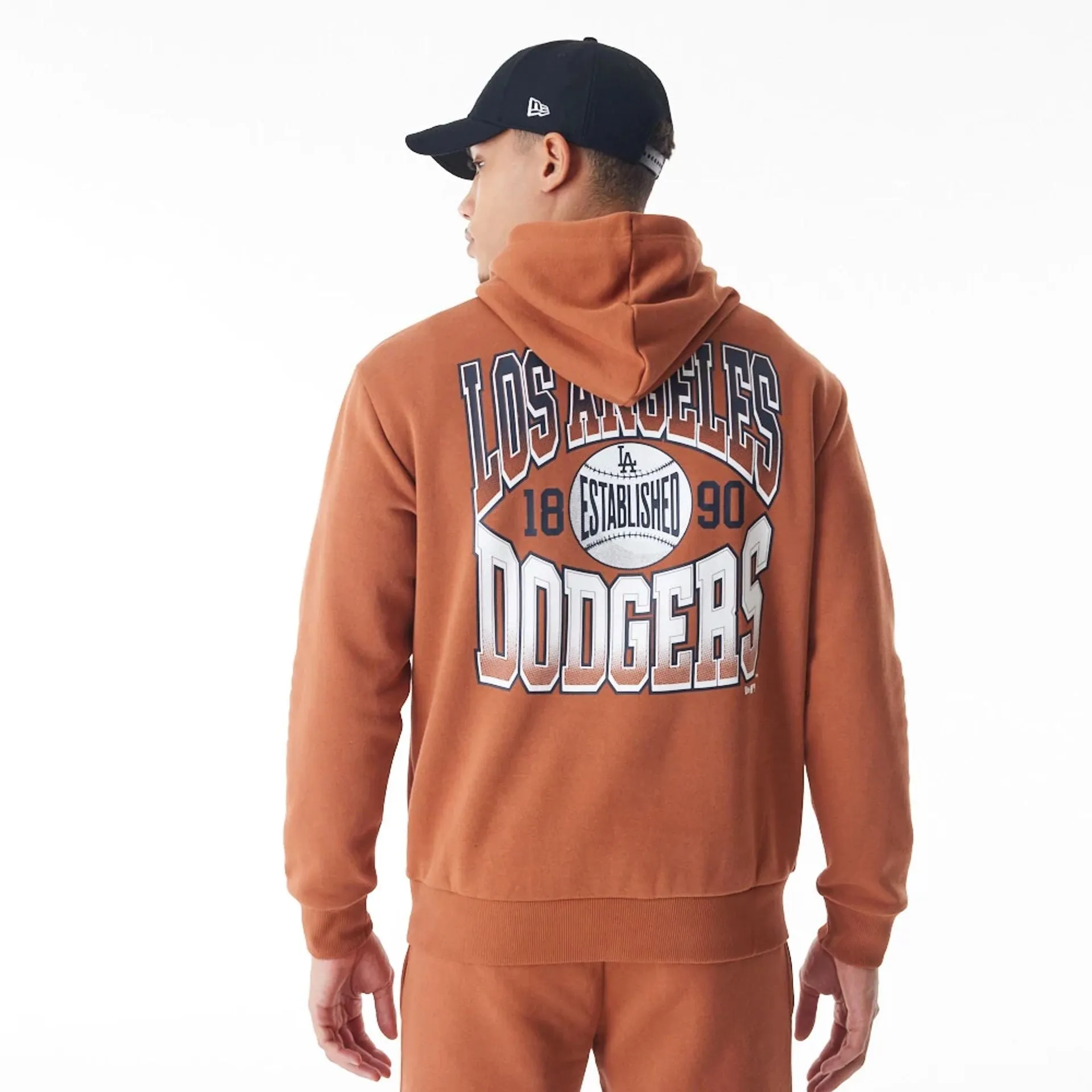 LA Dodgers MLB Gradient Brown Oversized Pullover Hoodie