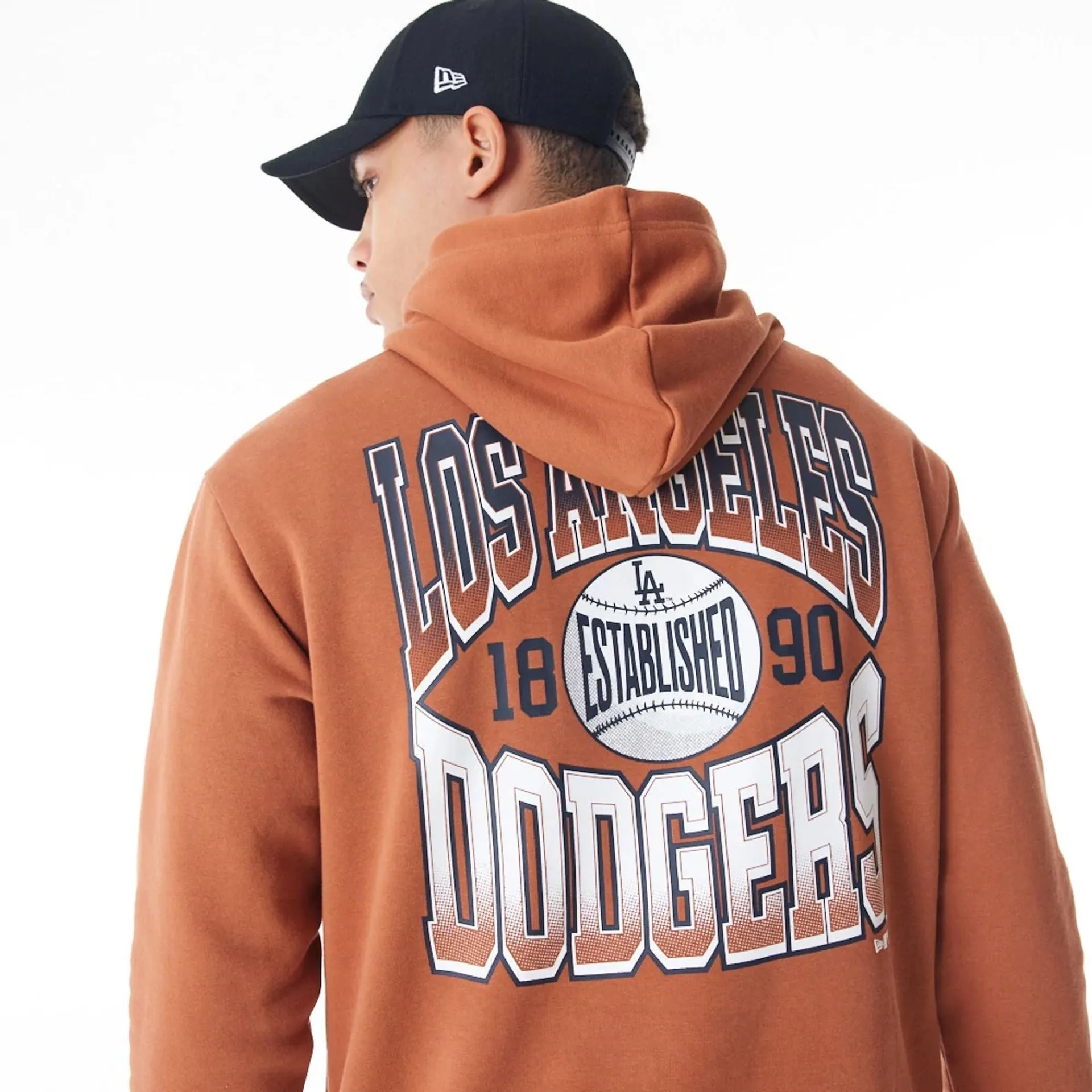 LA Dodgers MLB Gradient Brown Oversized Pullover Hoodie