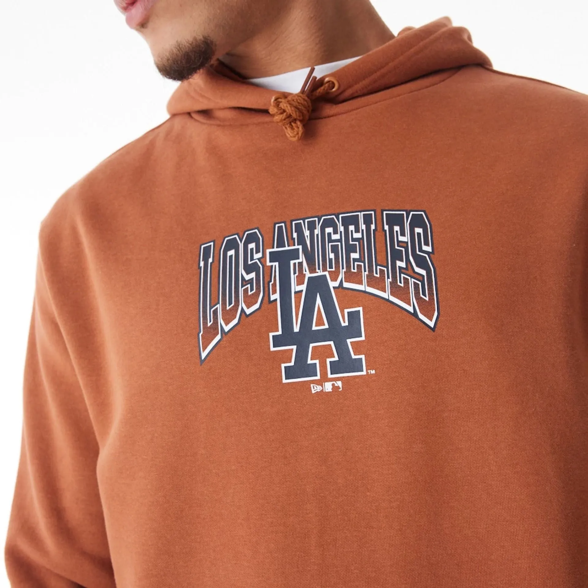 LA Dodgers MLB Gradient Brown Oversized Pullover Hoodie