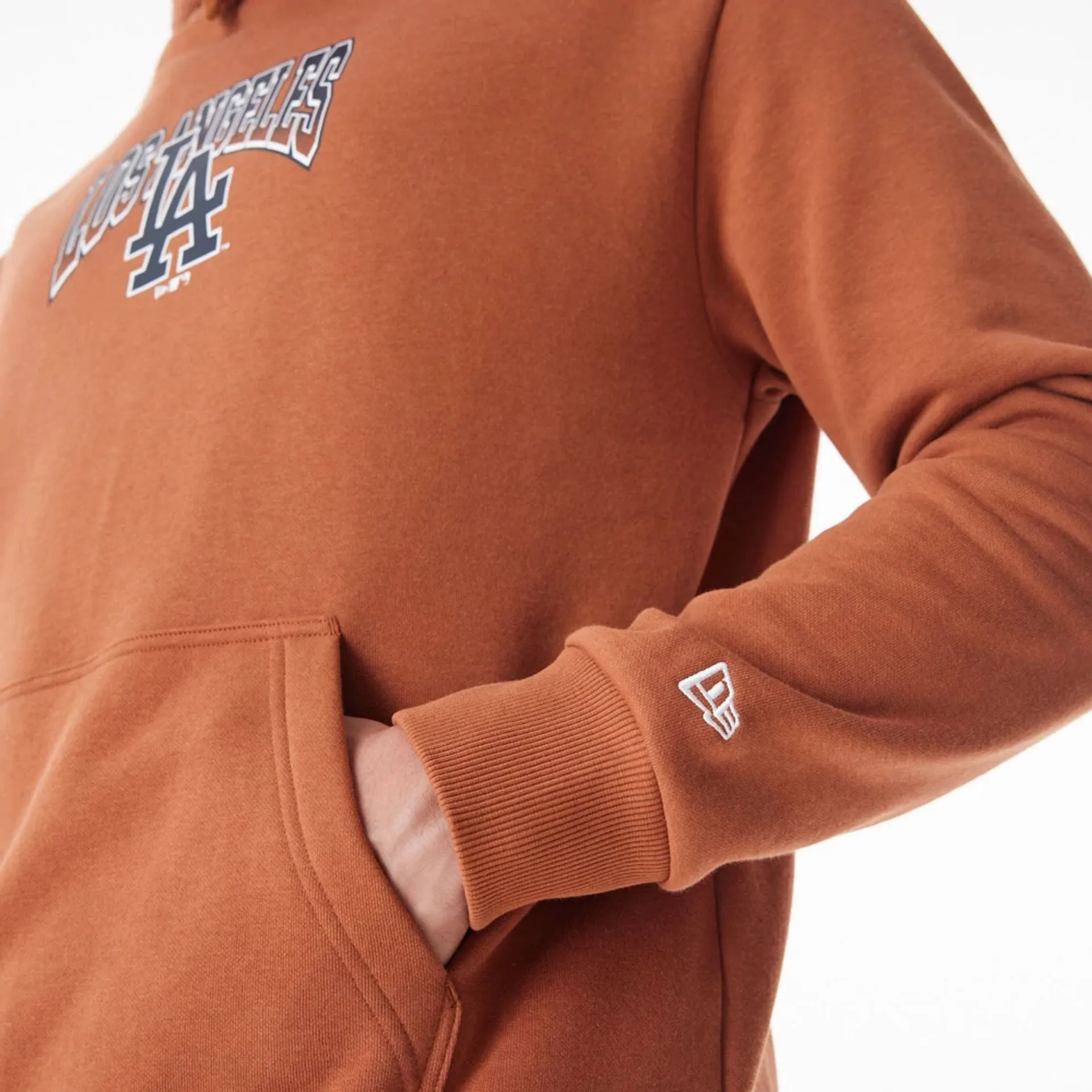 LA Dodgers MLB Gradient Brown Oversized Pullover Hoodie