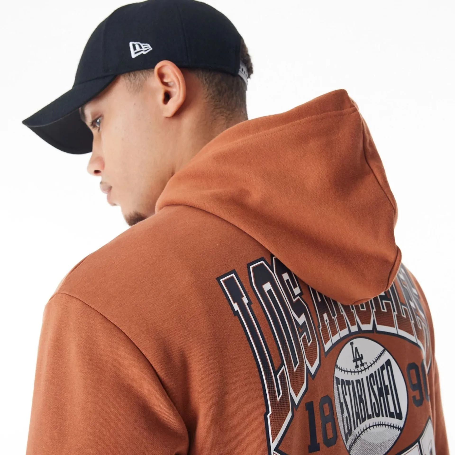 LA Dodgers MLB Gradient Brown Oversized Pullover Hoodie