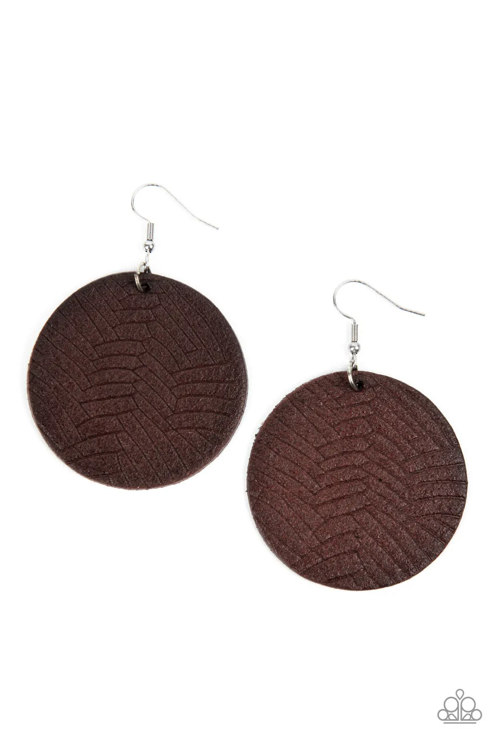 Leathery Loungewear - Brown ~ Paparazzi Earrings