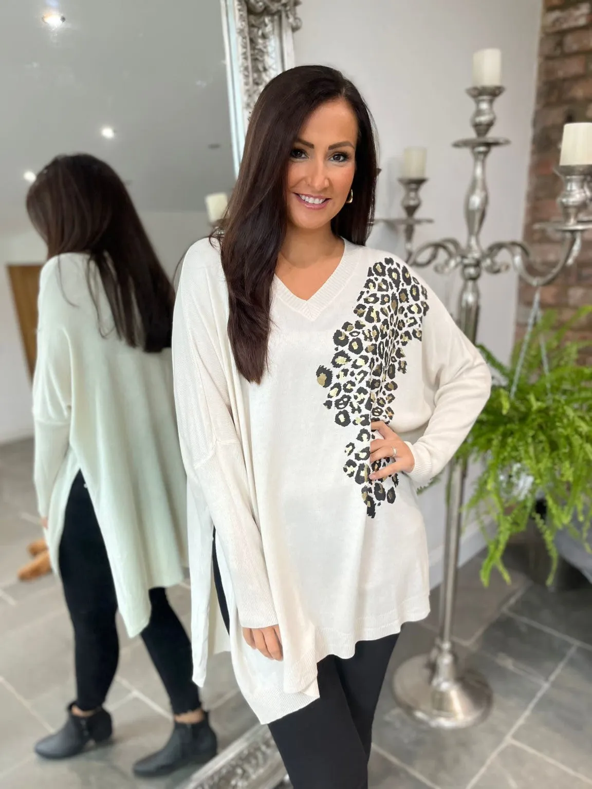 Leopard Shoulder Fine Knit Livvy