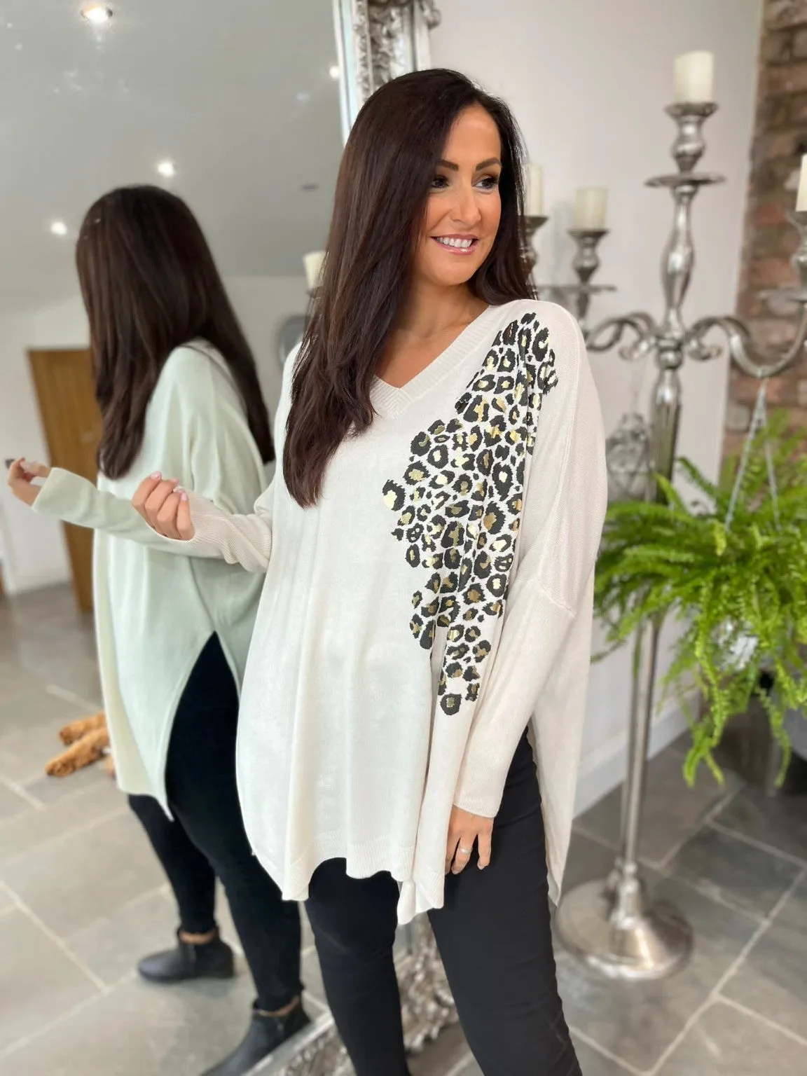 Leopard Shoulder Fine Knit Livvy