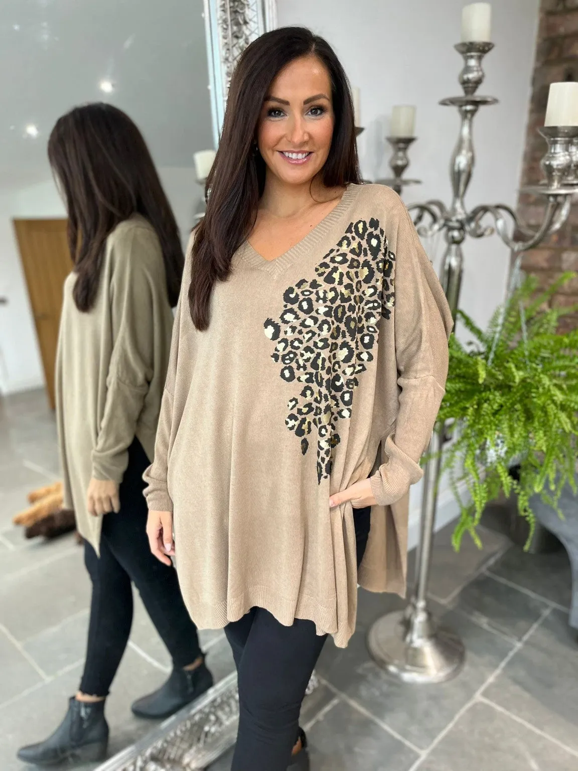 Leopard Shoulder Fine Knit Livvy