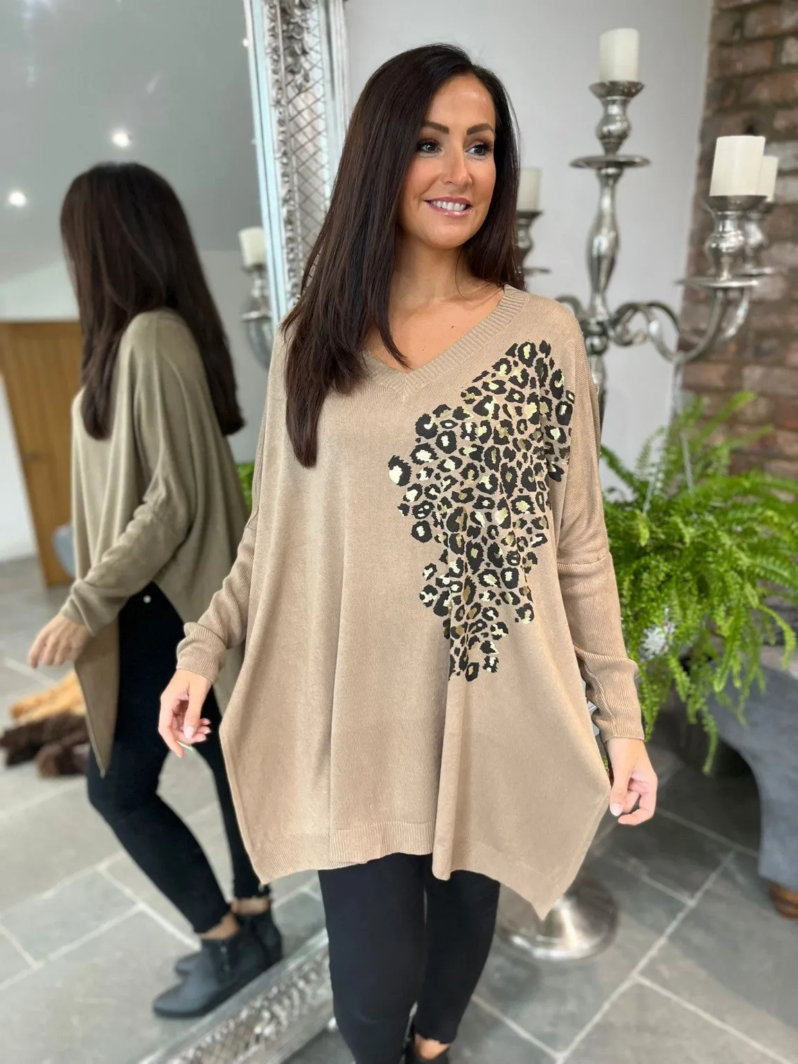 Leopard Shoulder Fine Knit Livvy