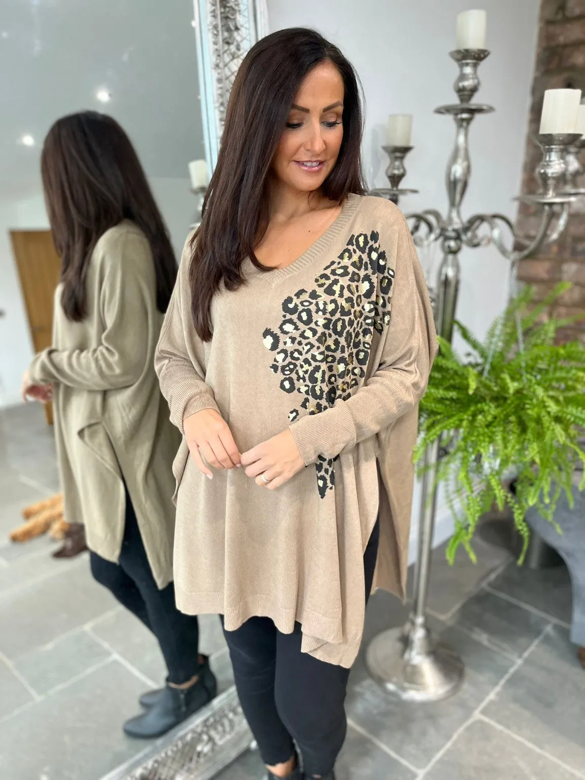 Leopard Shoulder Fine Knit Livvy