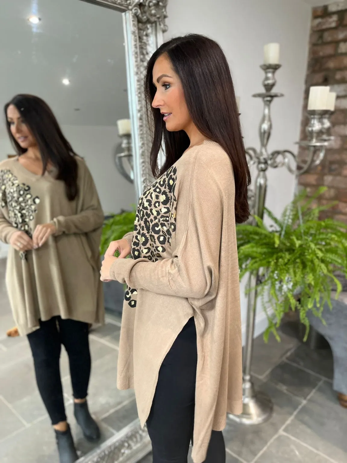 Leopard Shoulder Fine Knit Livvy