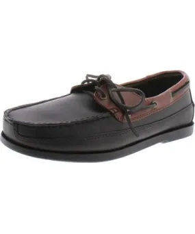 Life Outdoors Mens Leather Lace-Up Boat Shoes