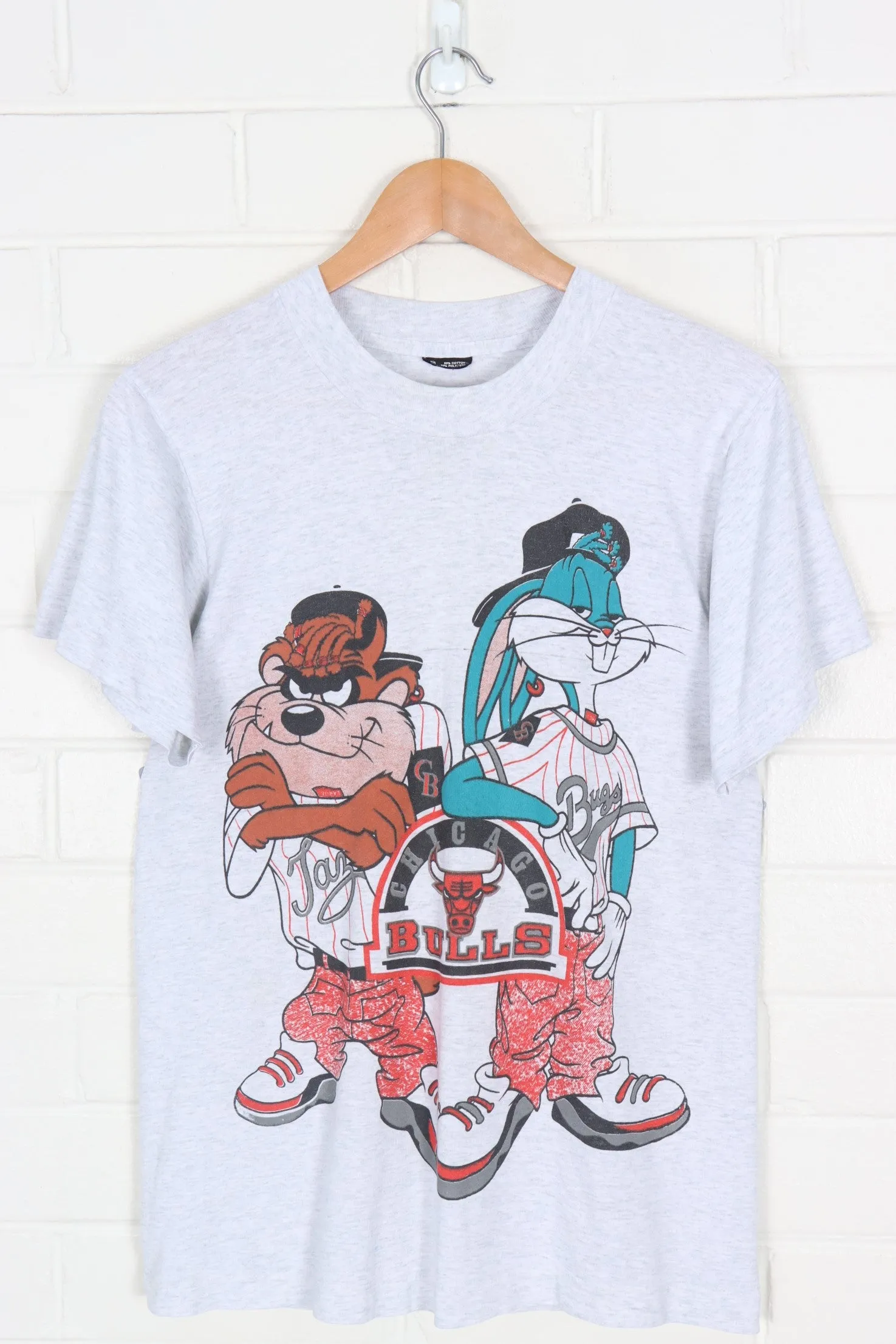 LOONEY TUNES Bugs & Taz Kriss Kross Chicago Bulls Tee (M)