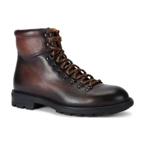 MAGNANNI Army Mixed Leather Boots - Brown