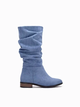 Maribel Vegan Suede Slouchy Boots | Blue