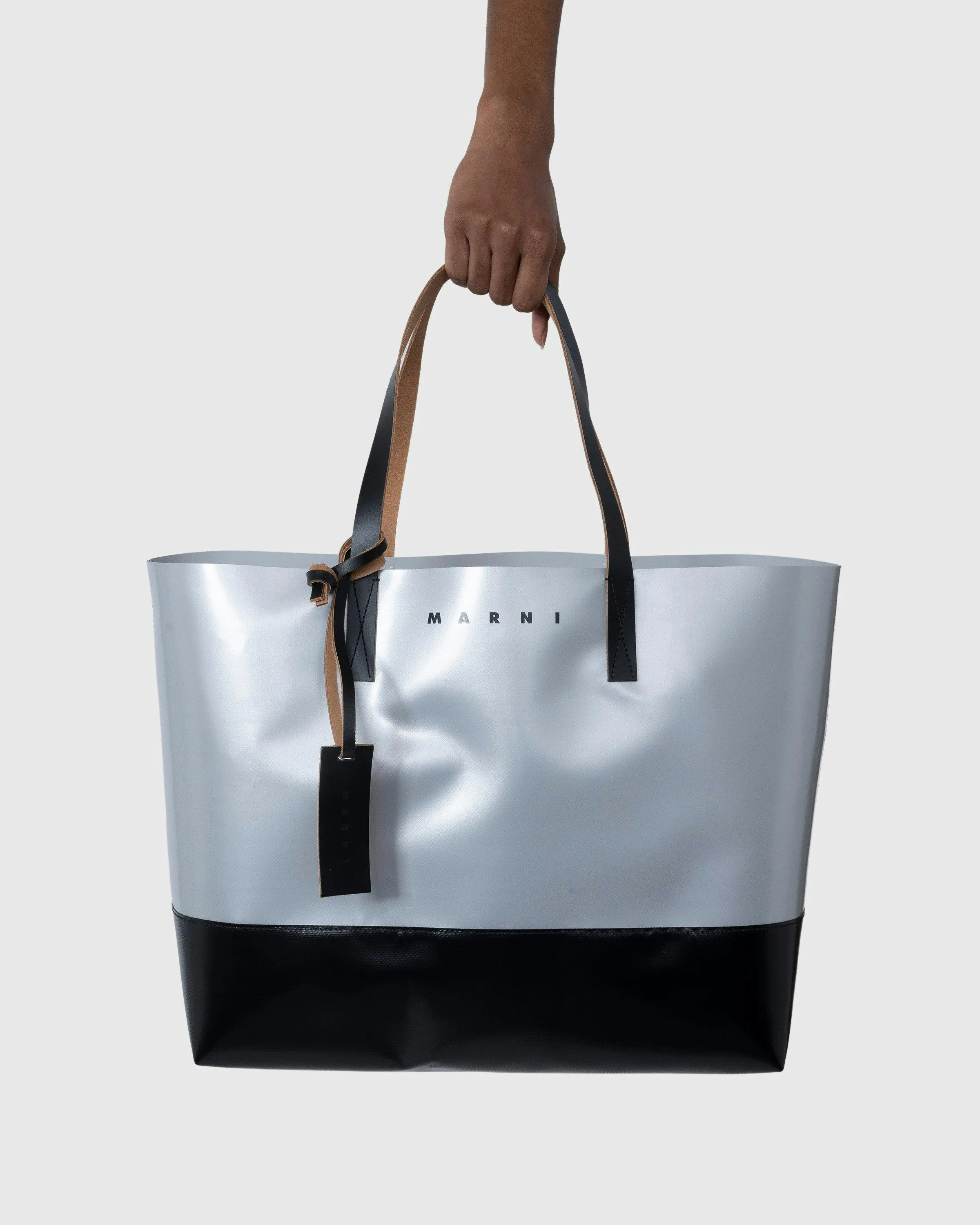 Marni – Tribeca Two-Tone Tote Bag Light Grey | Highsnobiety Shop