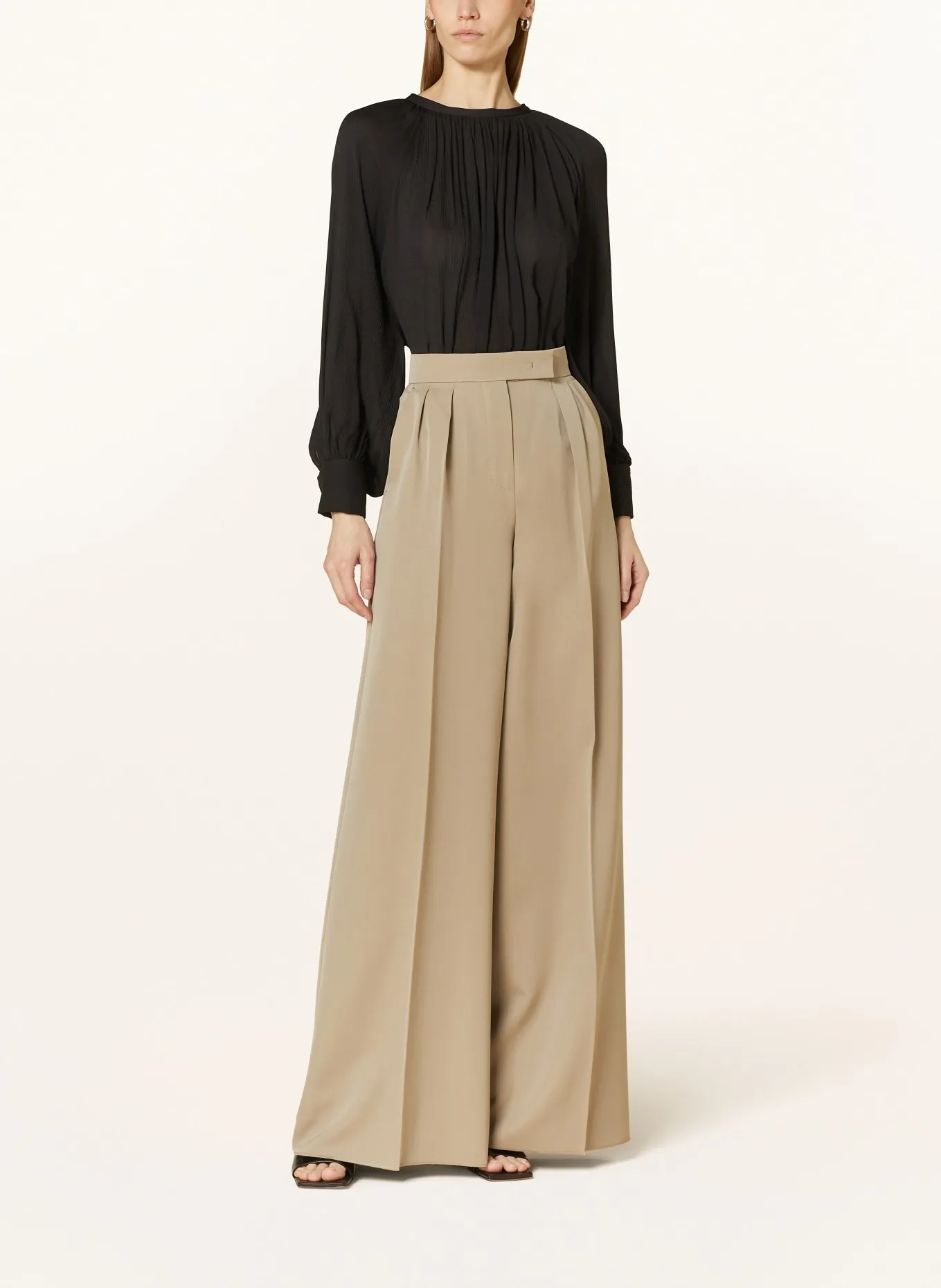 MaxMara  |Casual Style Silk Long Sleeves Plain Office Style