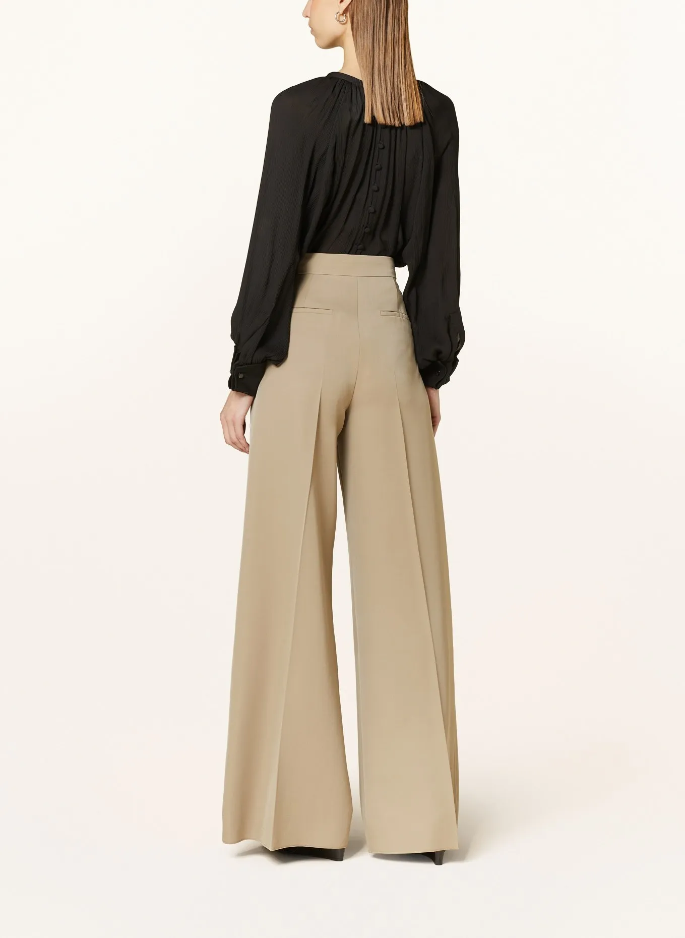 MaxMara  |Casual Style Silk Long Sleeves Plain Office Style