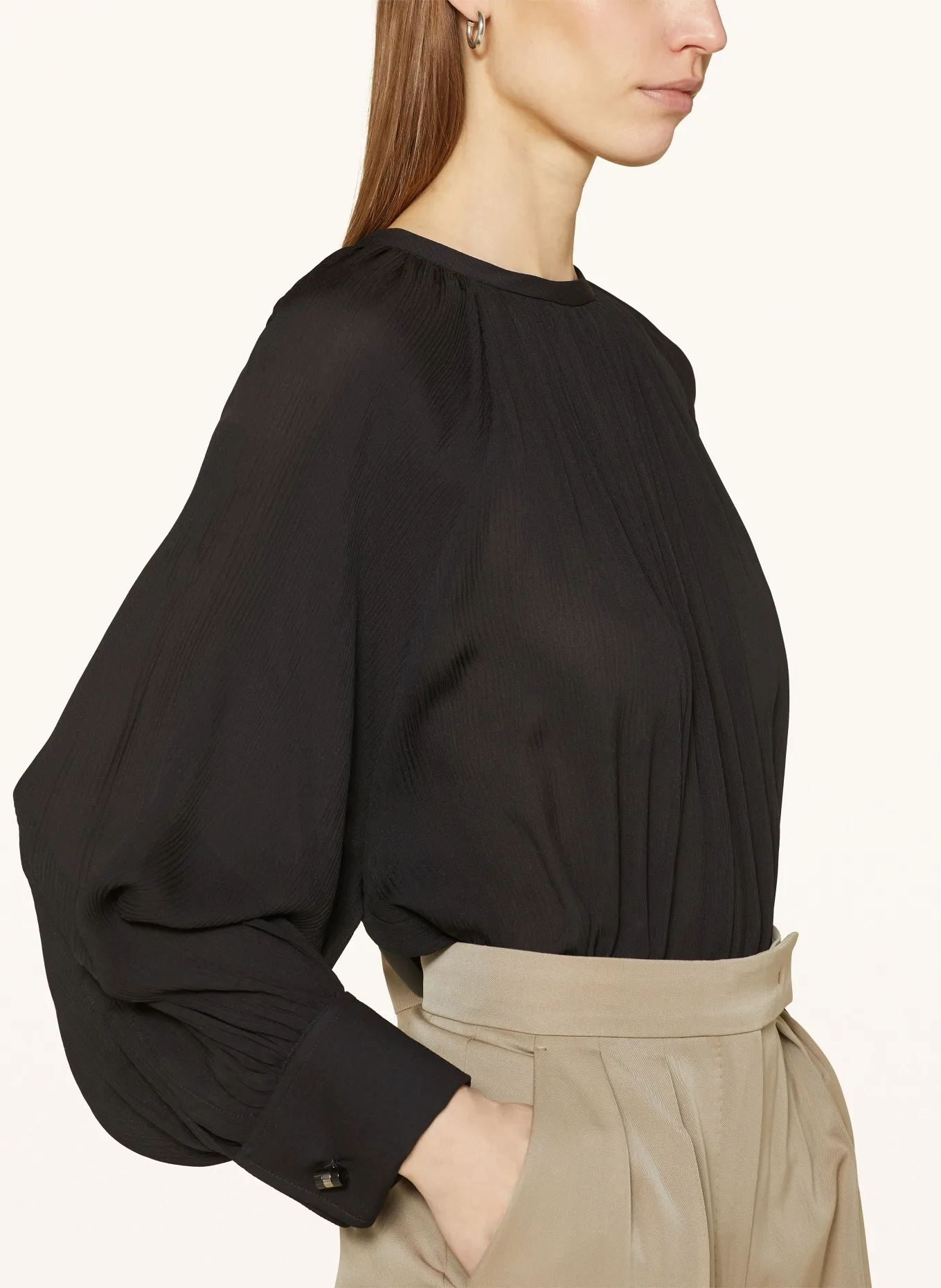 MaxMara  |Casual Style Silk Long Sleeves Plain Office Style