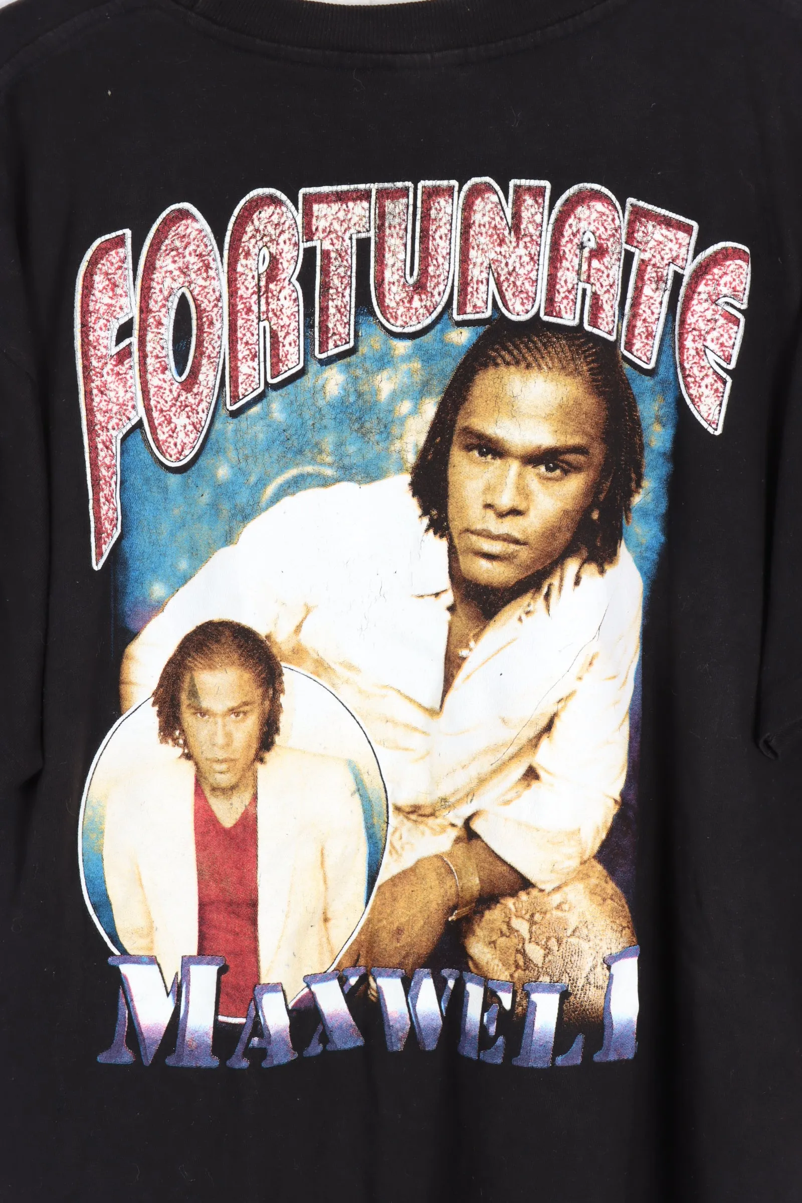 Maxwell Fortunate 90s Rap Front Back Single Stitch T-Shirt (XL)