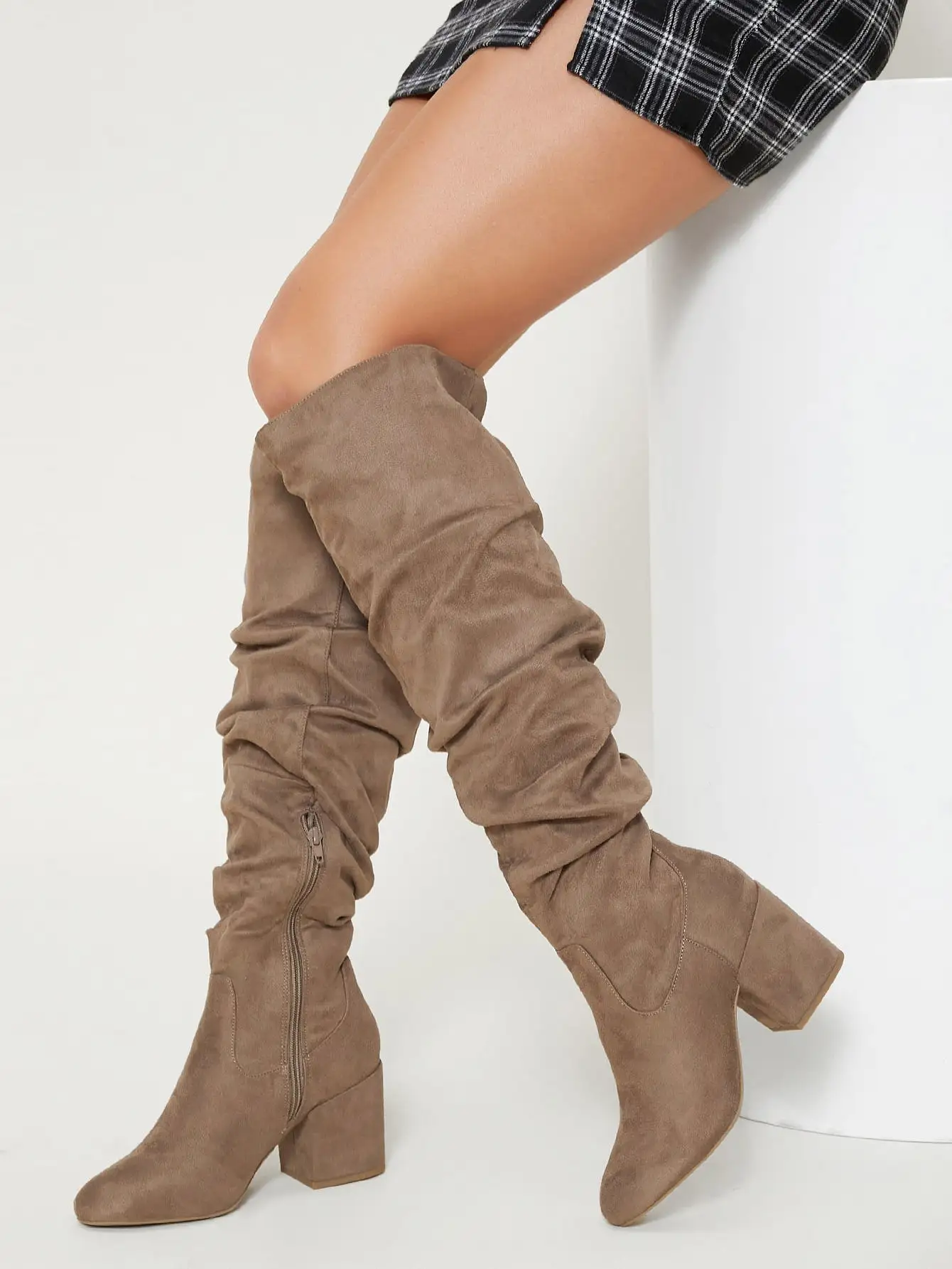 Metallic Chunky Heeled Boots