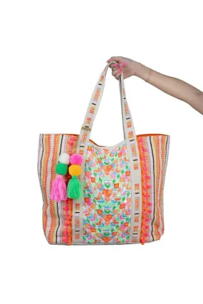 Multicolored Chevron Arrows Sequined Big Tote Bag