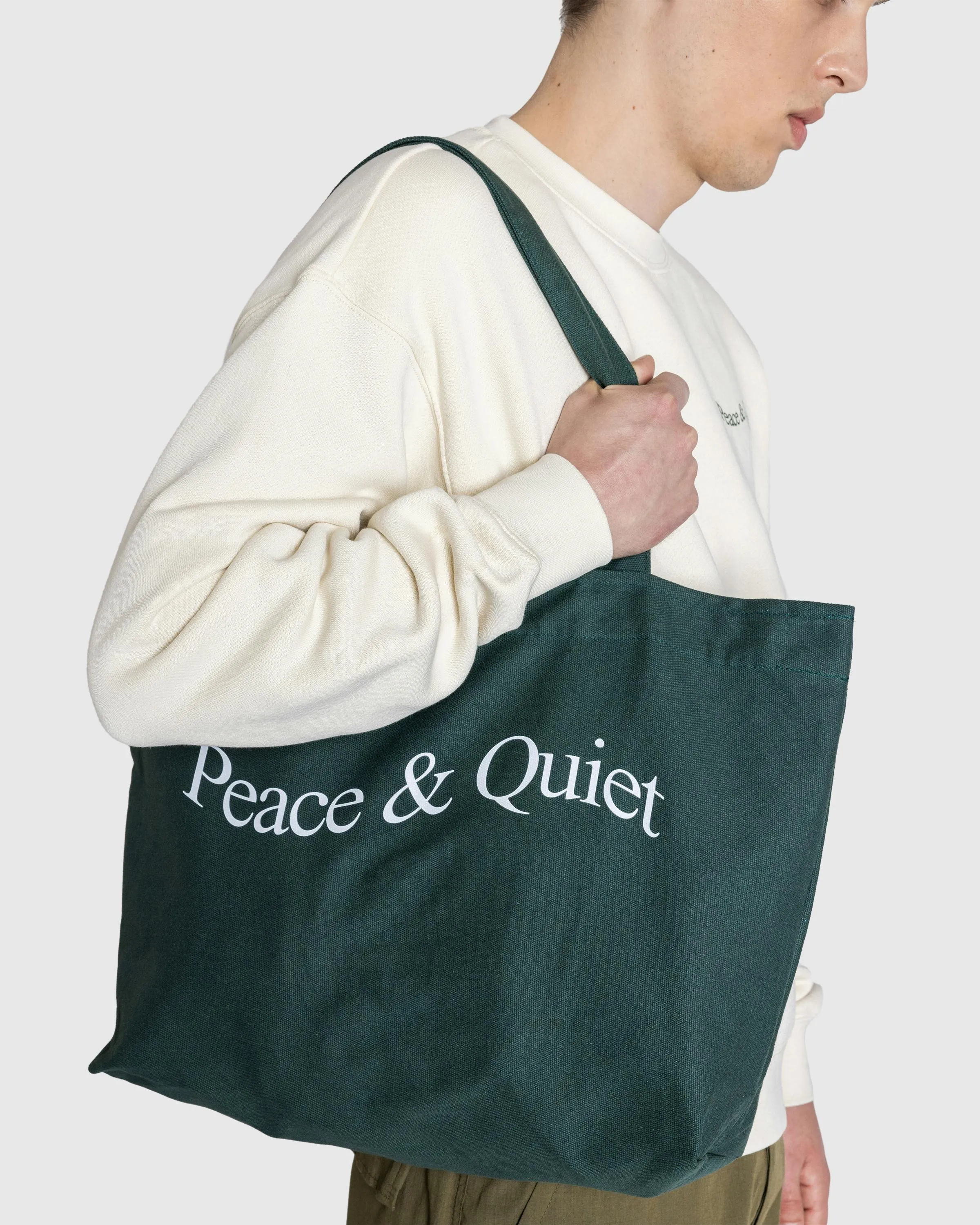 Museum of Peace & Quiet – Wordmark Tote Bag Forest | Highsnobiety Shop