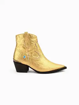 My Texa Pinatex Vegan Leather Western Boots | Gold