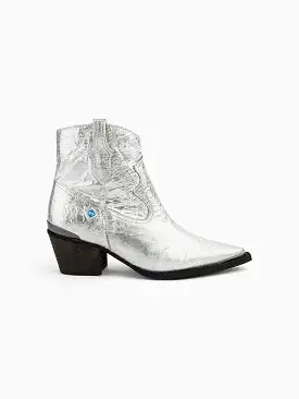 My Texa Pinatex Vegan Leather Western Boots | Silver