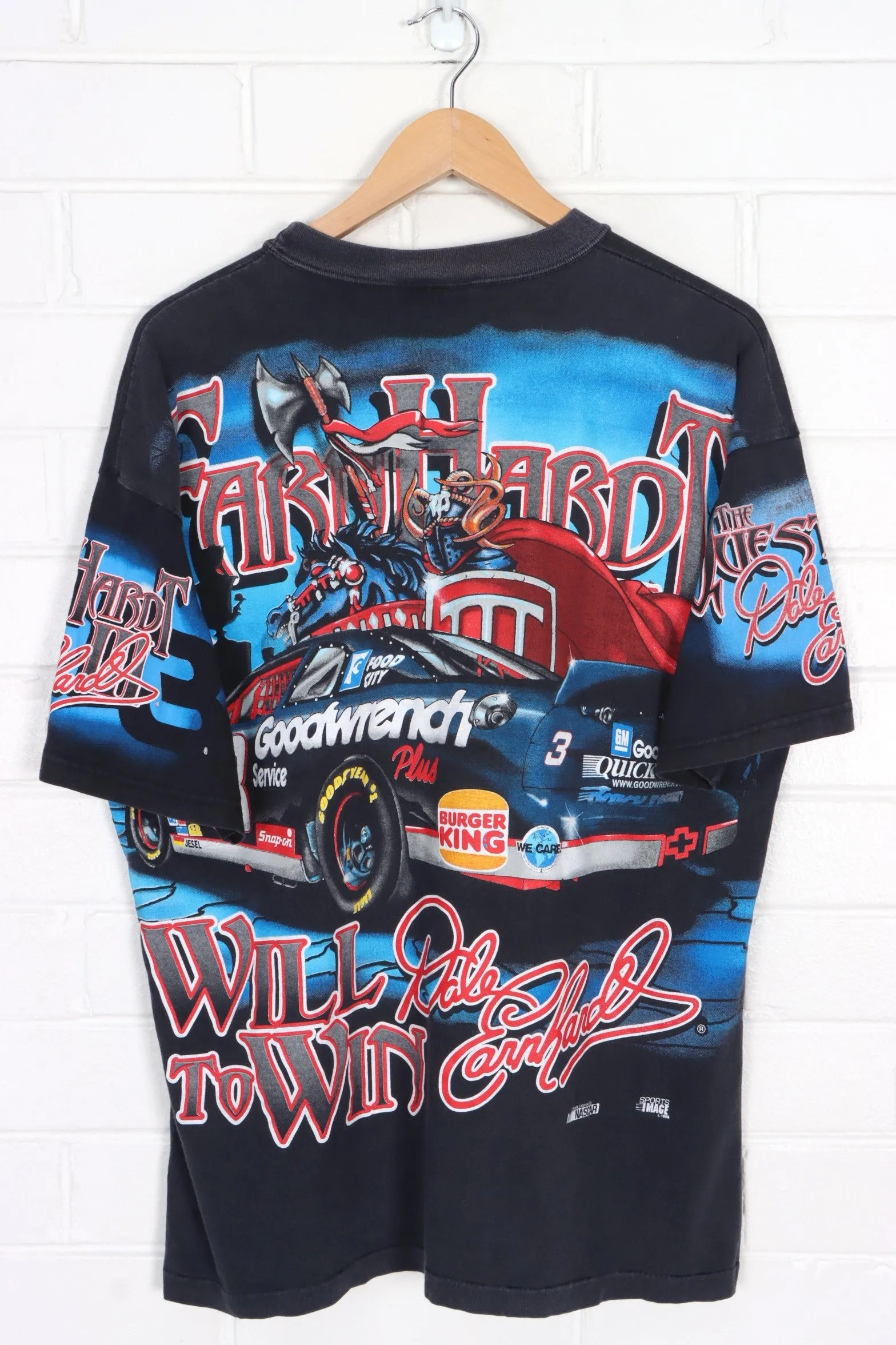 NASCAR 1998 Dale Earnhardt The Quest All Over T-Shirt USA Made (L)