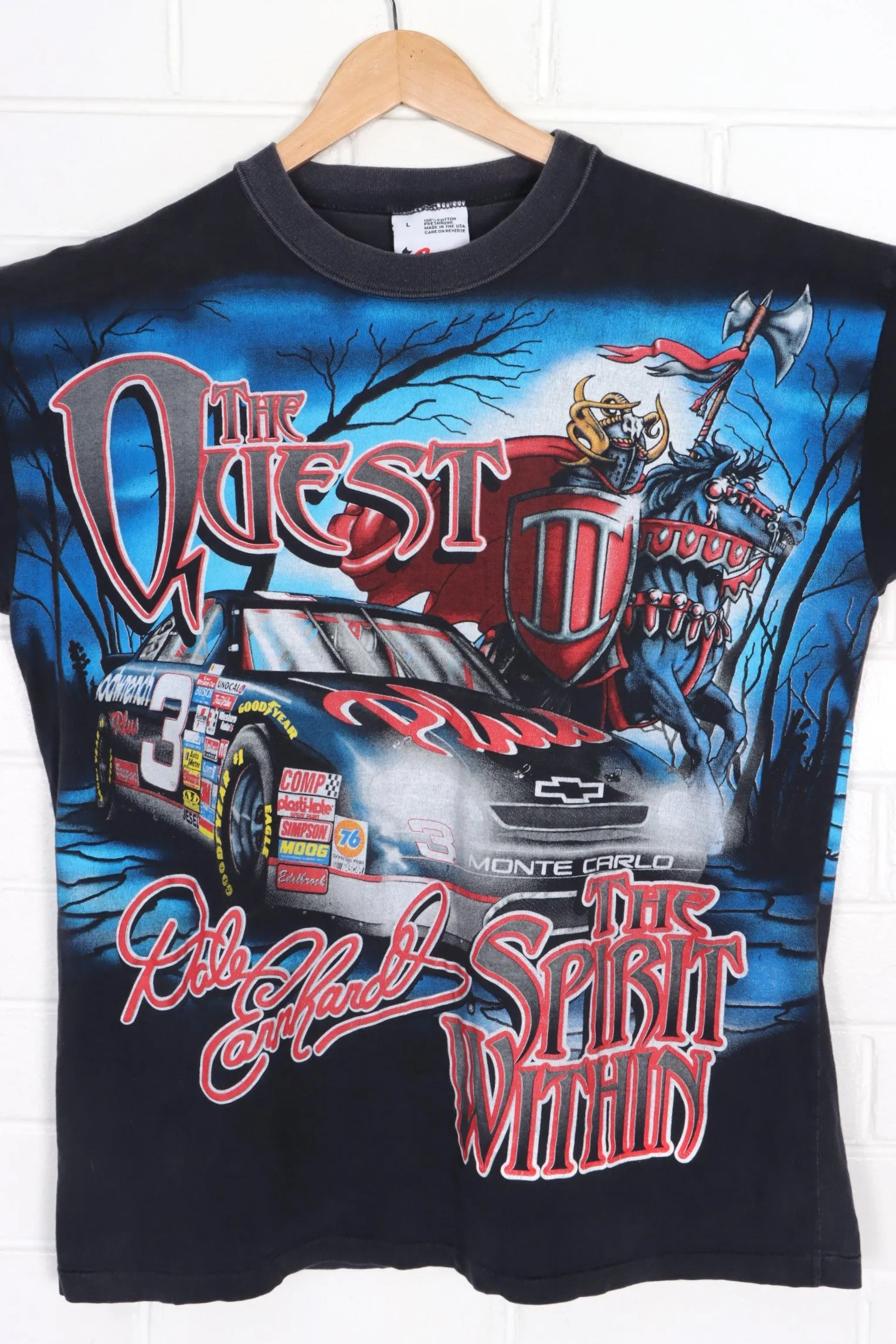 NASCAR 1998 Dale Earnhardt The Quest All Over T-Shirt USA Made (L)