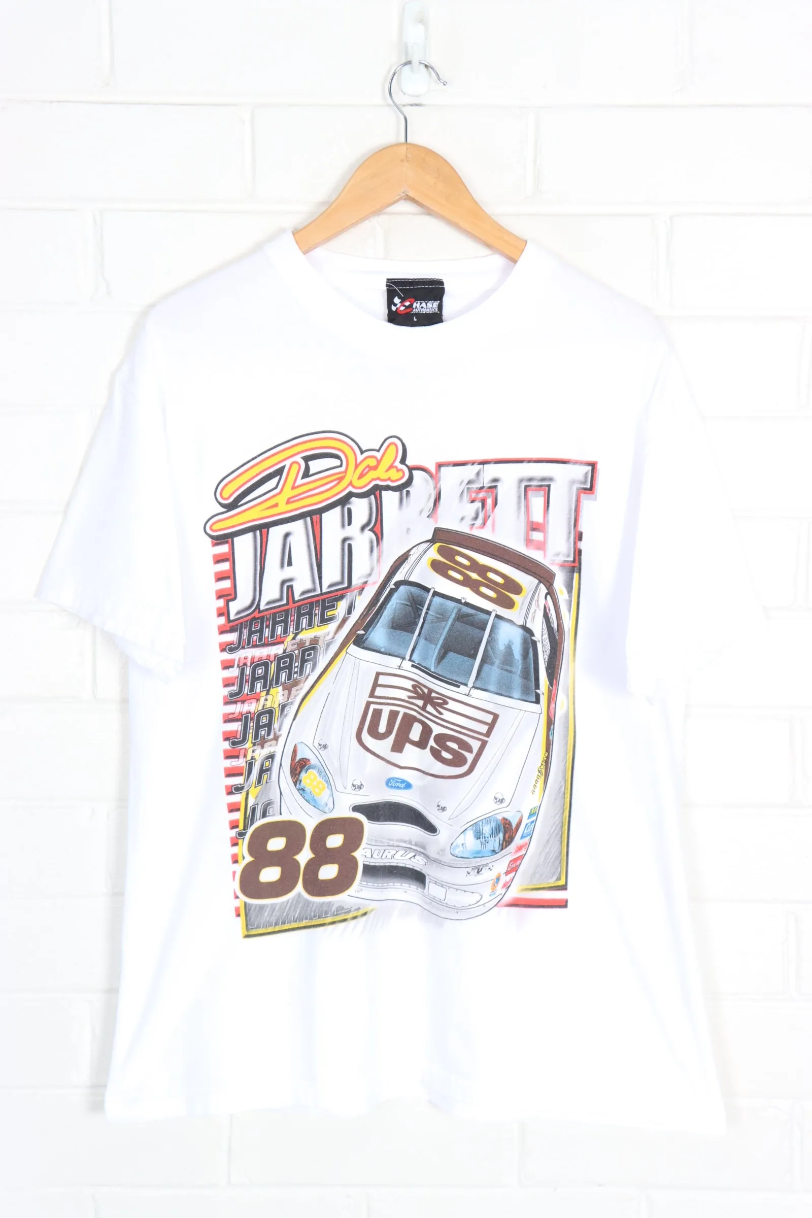 NASCAR Dale Jarrett 88 UPS 'The Fastest Package in Town' Tee (L)