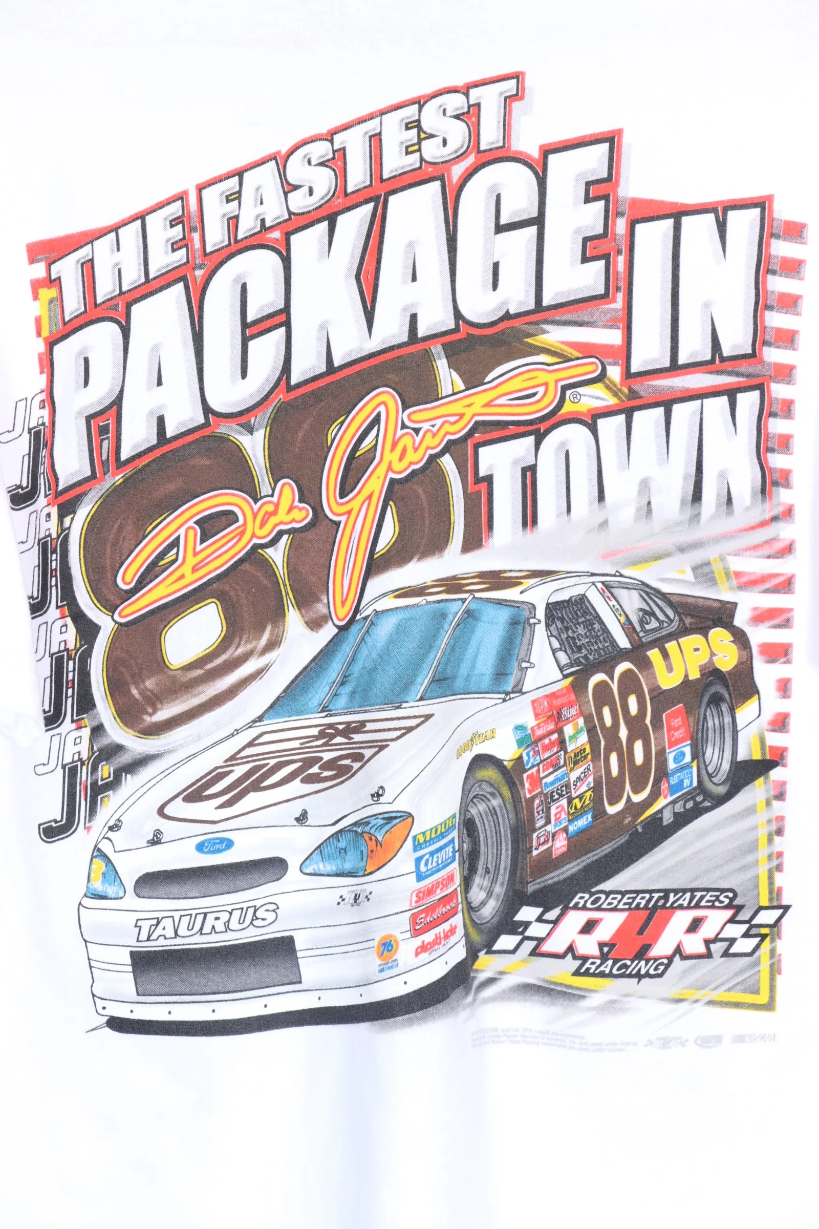 NASCAR Dale Jarrett 88 UPS 'The Fastest Package in Town' Tee (L)