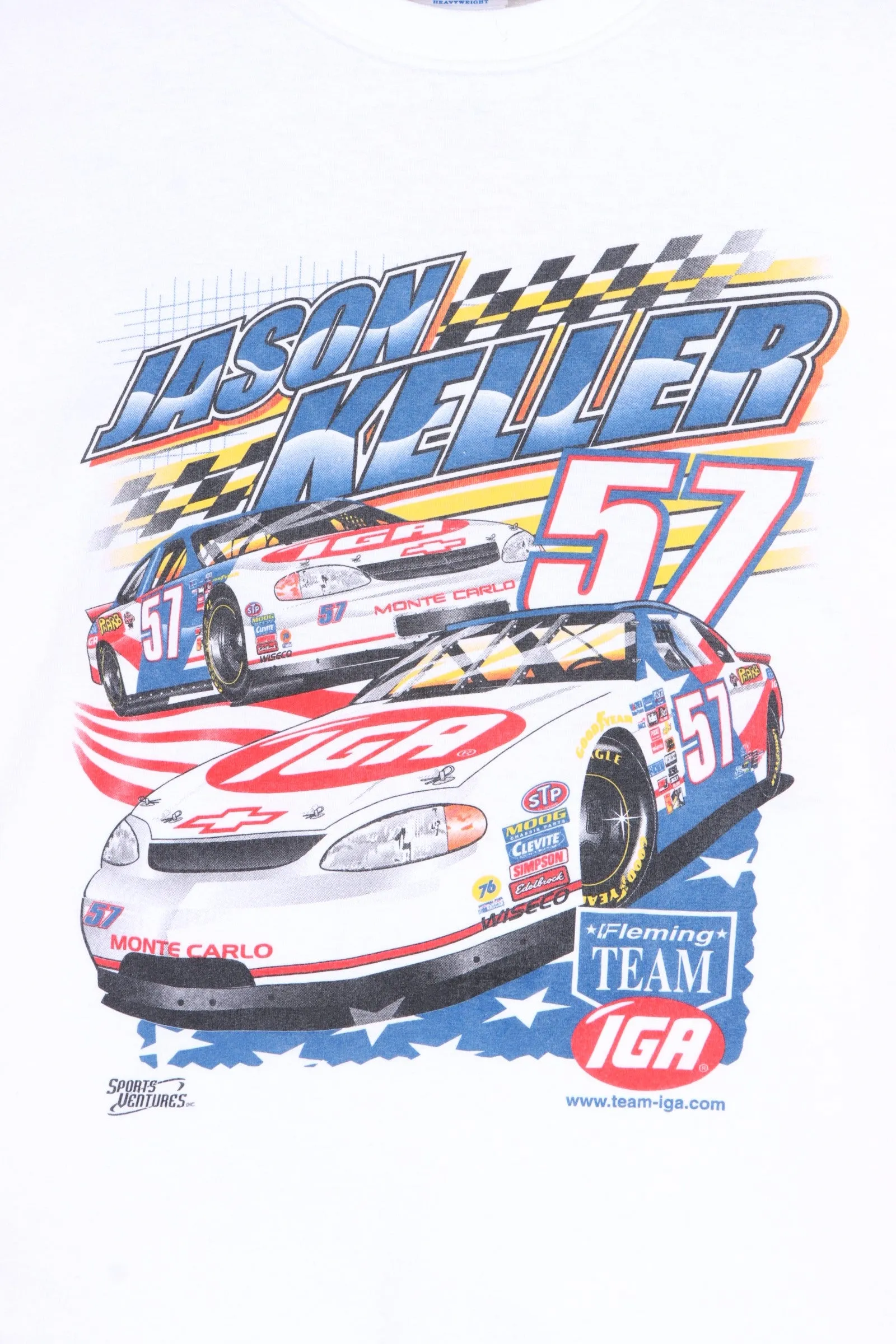 NASCAR Jason Keller #57 IGA Racing Front Back T-Shirt (XL)