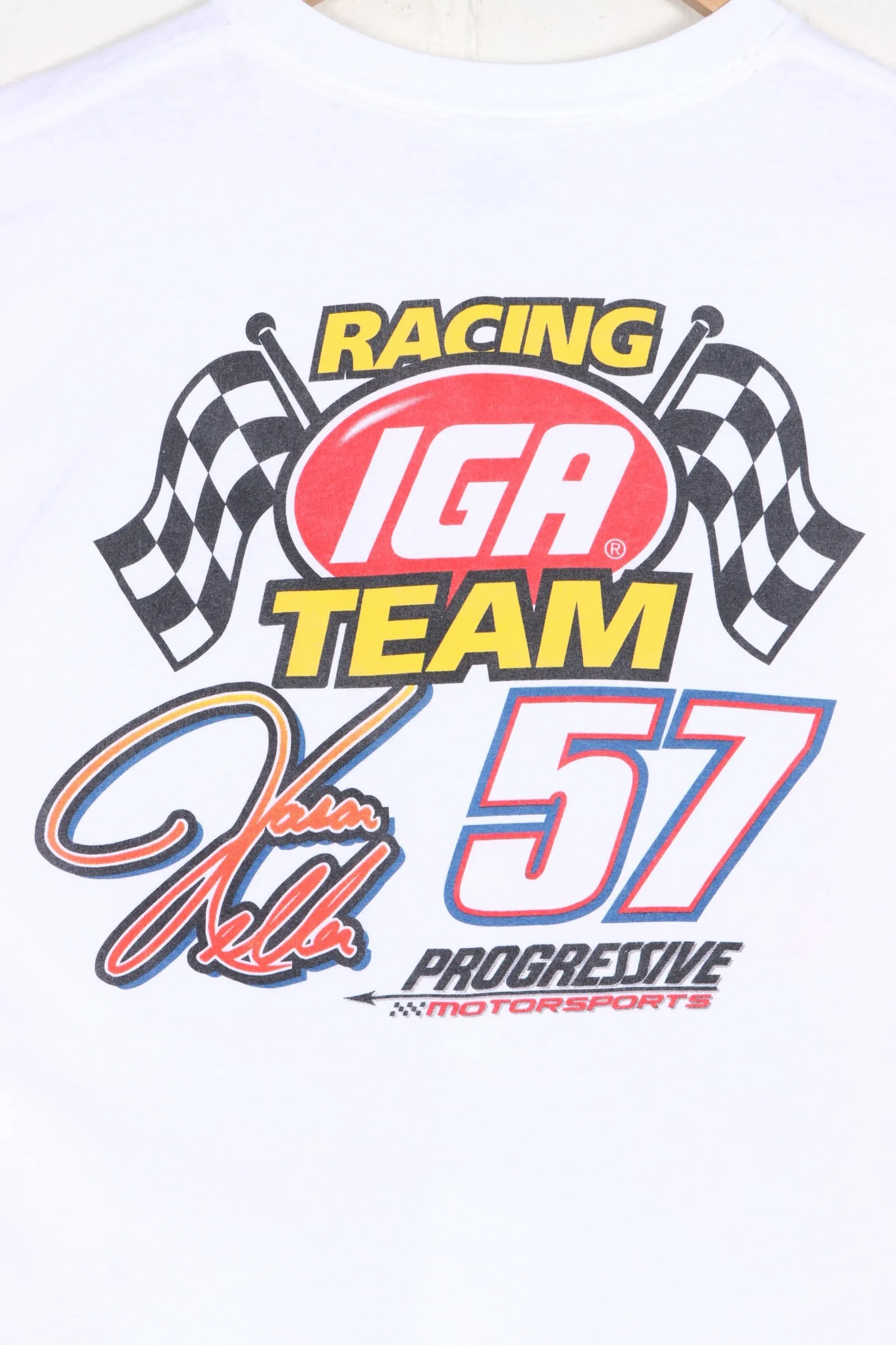 NASCAR Jason Keller #57 IGA Racing Front Back T-Shirt (XL)