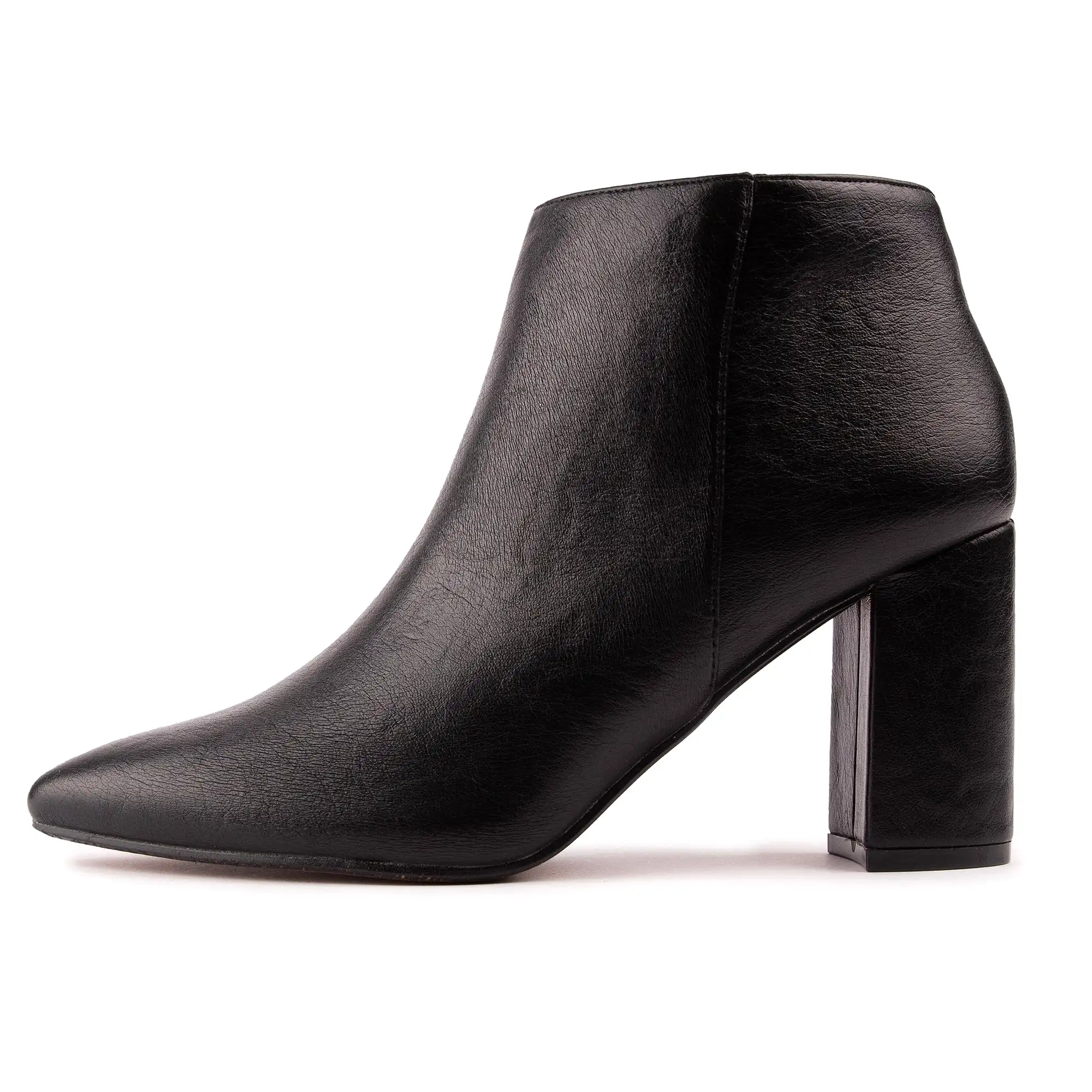 Nectarine Women's Vegan Leather Heeled Ankle Boots | Black