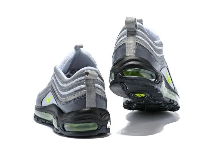 Nike Air Max 97 Carbon Grey Fludredsent Green Shoes Sale Men Size US 7, 8, 8.5, 9, 10, 11