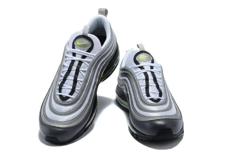 Nike Air Max 97 Carbon Grey Fludredsent Green Shoes Sale Men Size US 7, 8, 8.5, 9, 10, 11