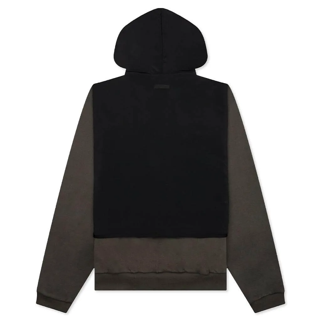 Nylon Fleece Hooded Sweater - Ink/Jet Black