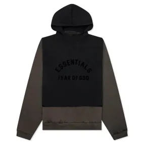 Nylon Fleece Hooded Sweater - Ink/Jet Black