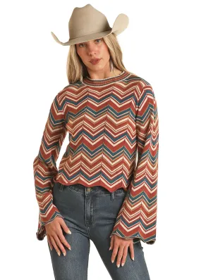 Panhandle Slim Womens Zig Zag  Printed Sweater