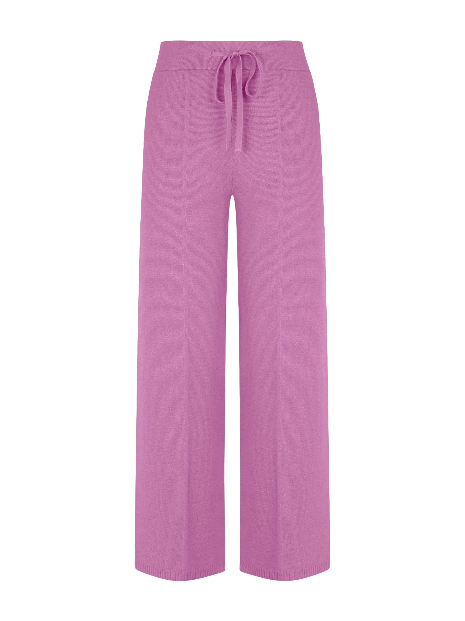 Pantalone a gamba larga in filato Super Soft - Mulberry