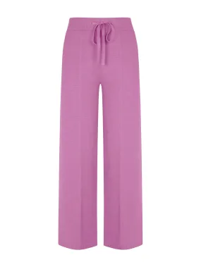 Pantalone a gamba larga in filato Super Soft - Mulberry