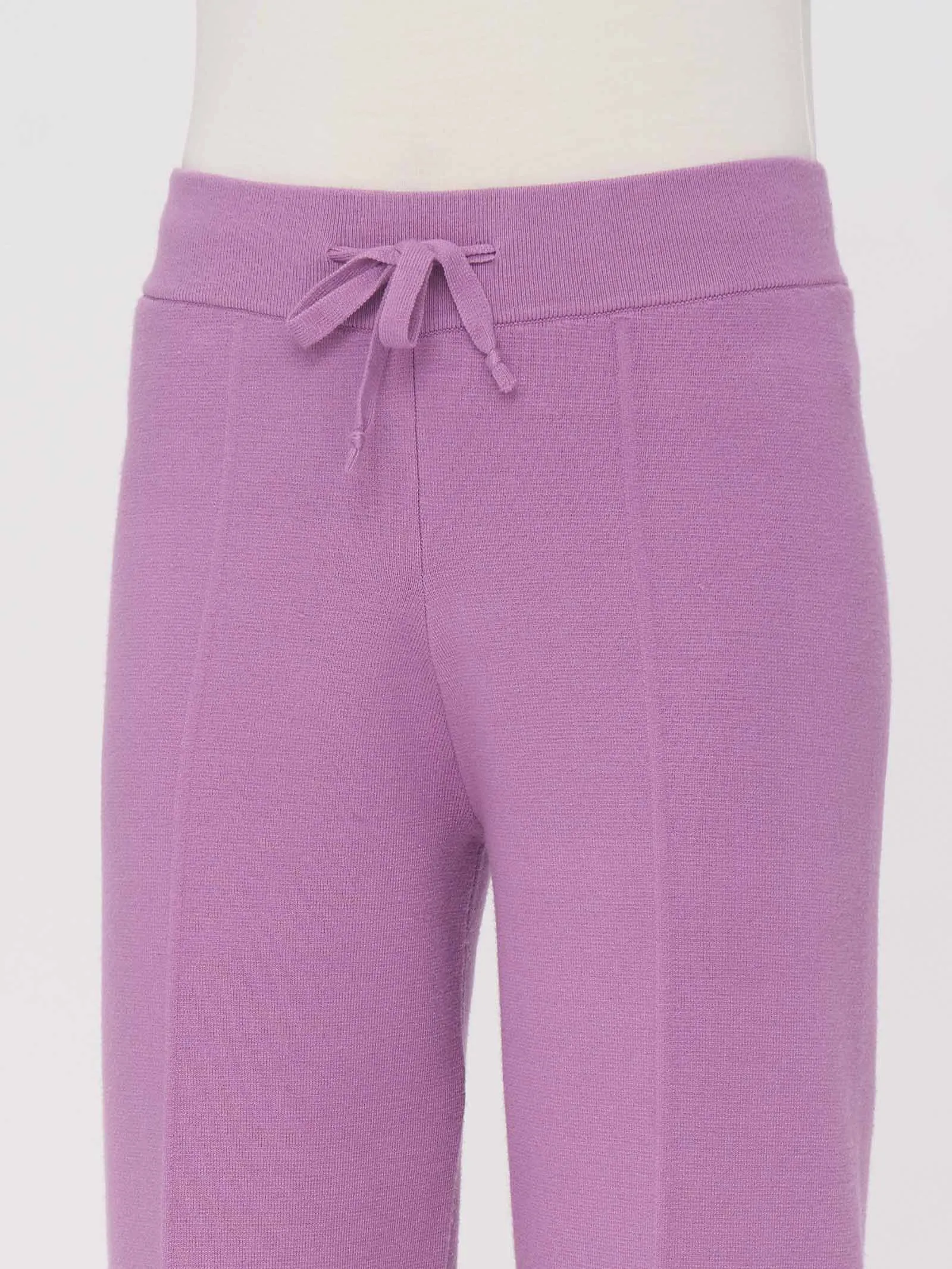 Pantalone a gamba larga in filato Super Soft - Mulberry