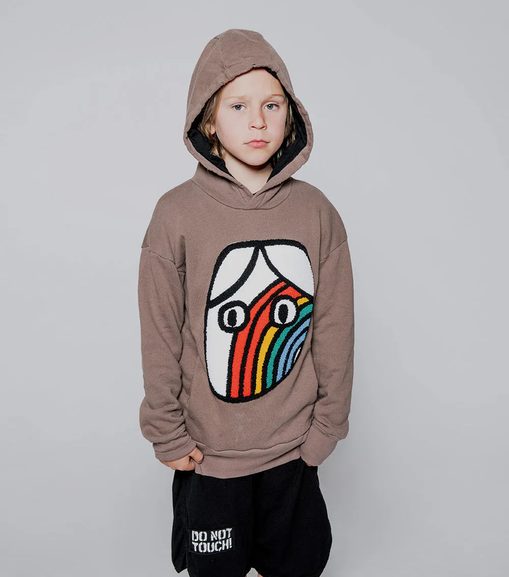 rainbow dude patch hoodie