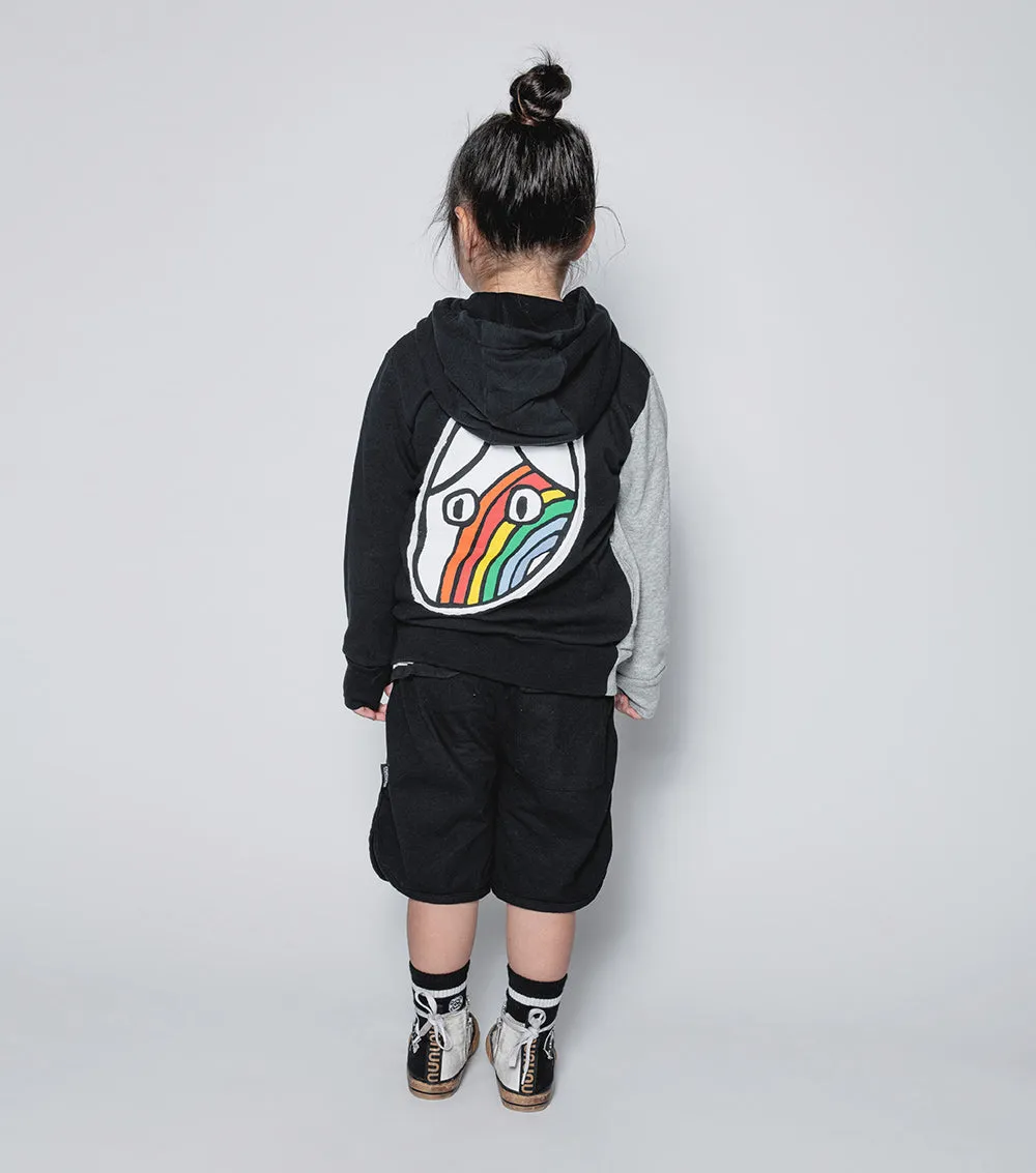 rainbow dude patch zip hoodie